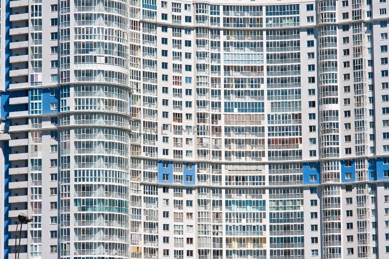 Beautiful facade view of modern apartment building