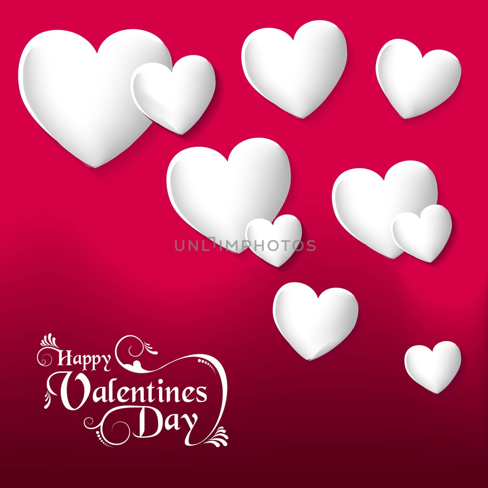 Happy Valentine`s day greeting card heart love elements composition. EPS10 vector file organized in layers for easy editing.