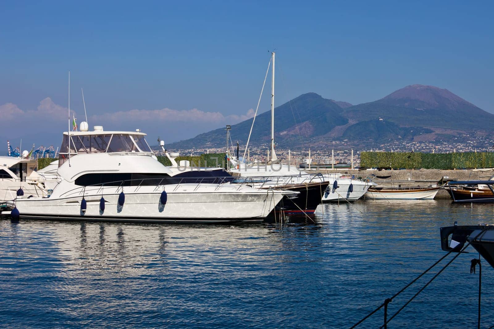 Beautiful marina in Mergellina zone, Naples, Italy