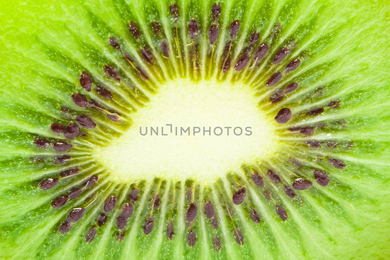 Macro photo of fresh juicy kiwi fruit cut