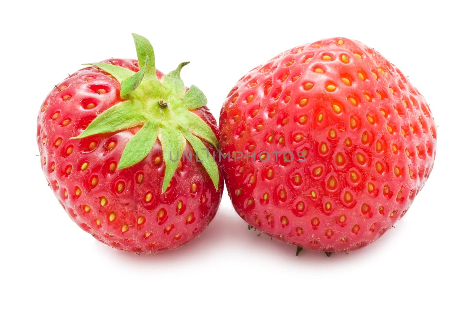 Red strawberry isolated on white background