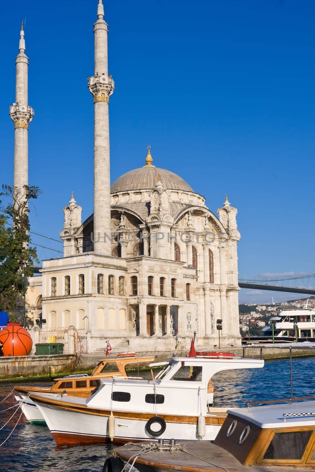 Ortakoy Mosque on bank of Bosphorus, Istanbul, Turkey