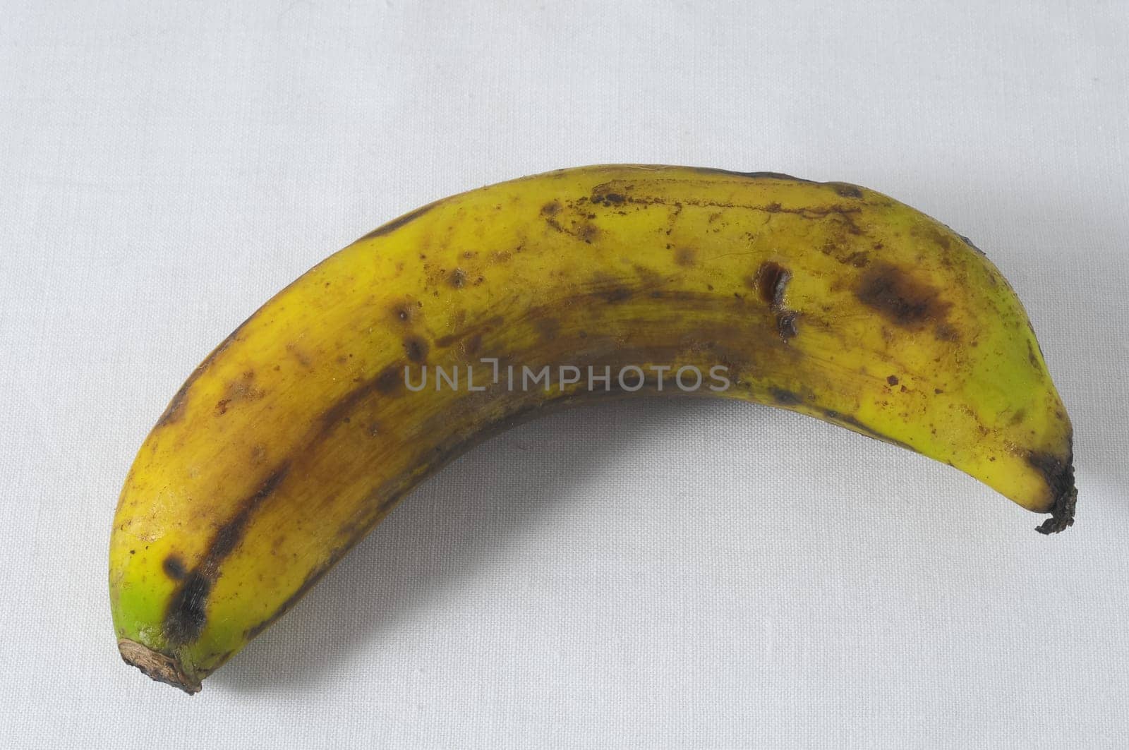 Very Ripe Healthy Banana on a White Background