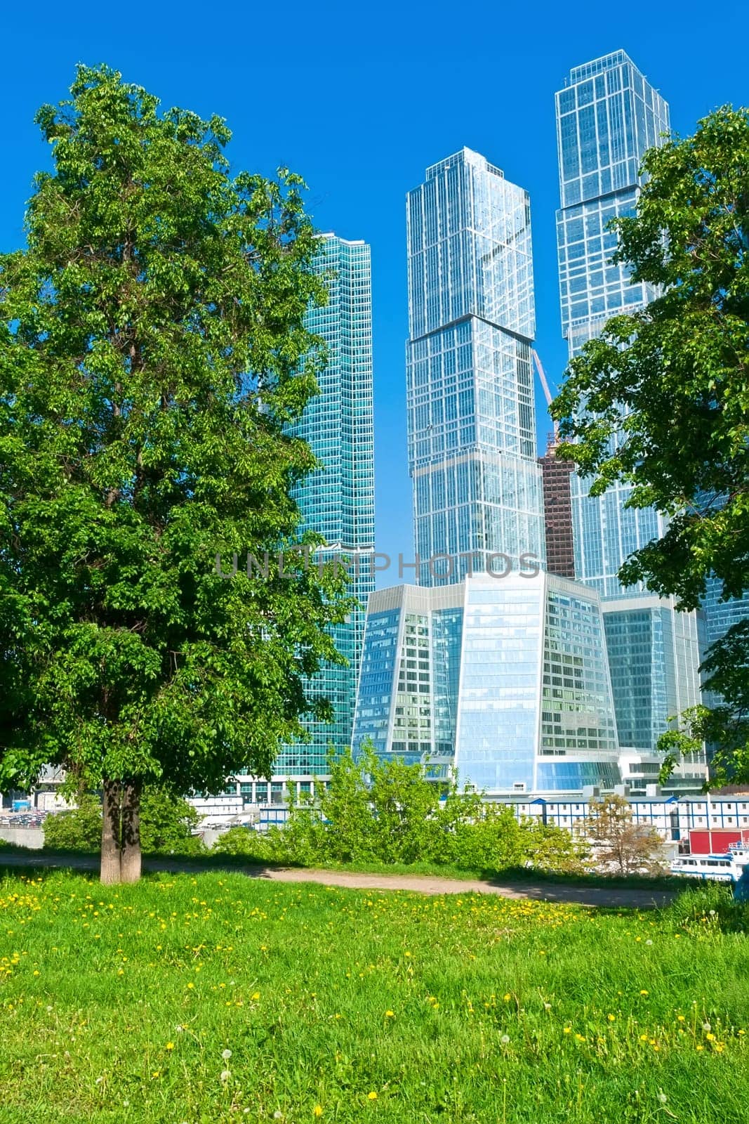 Modern scyscrapers of Moscow city business center