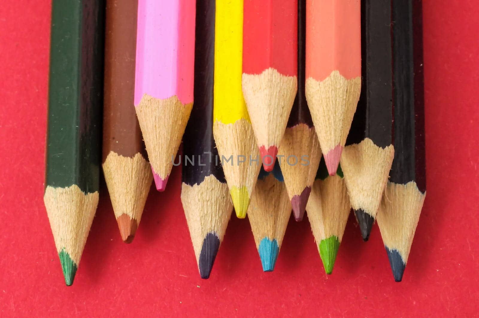New Pencils Textured Set on a Colored Background