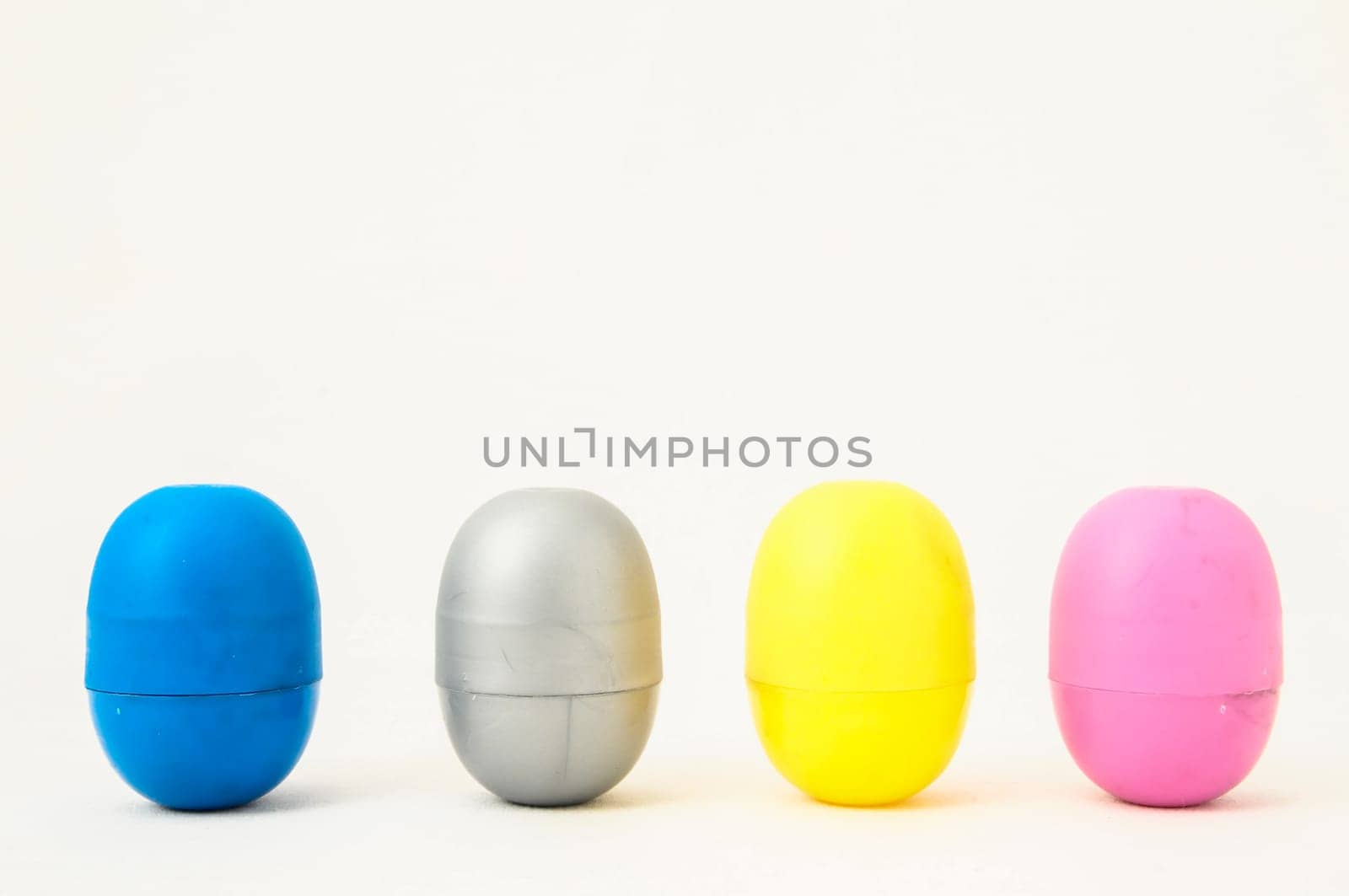 Eggs of a Slot Machine on White Background