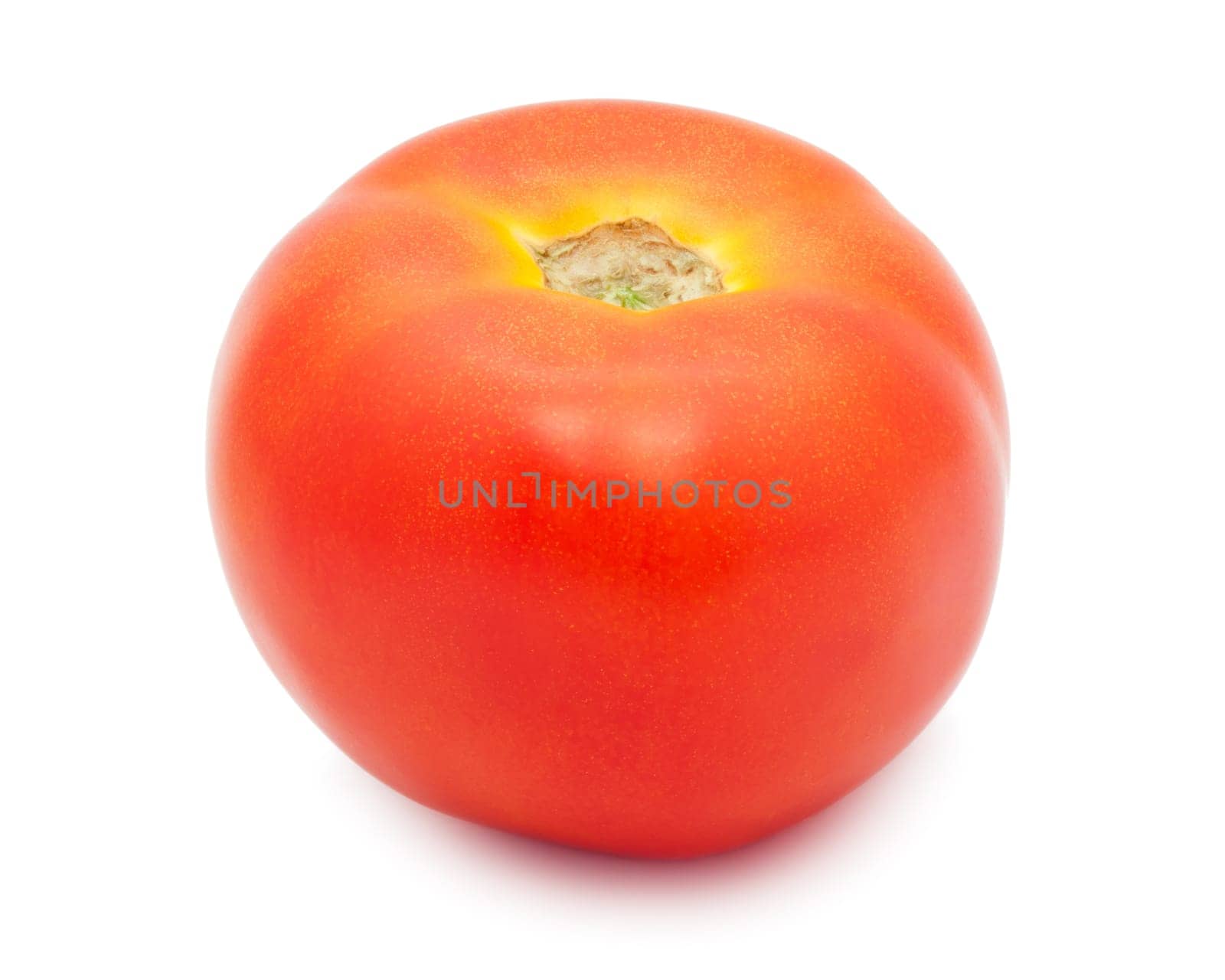 Red tasty tomato isolated on white background