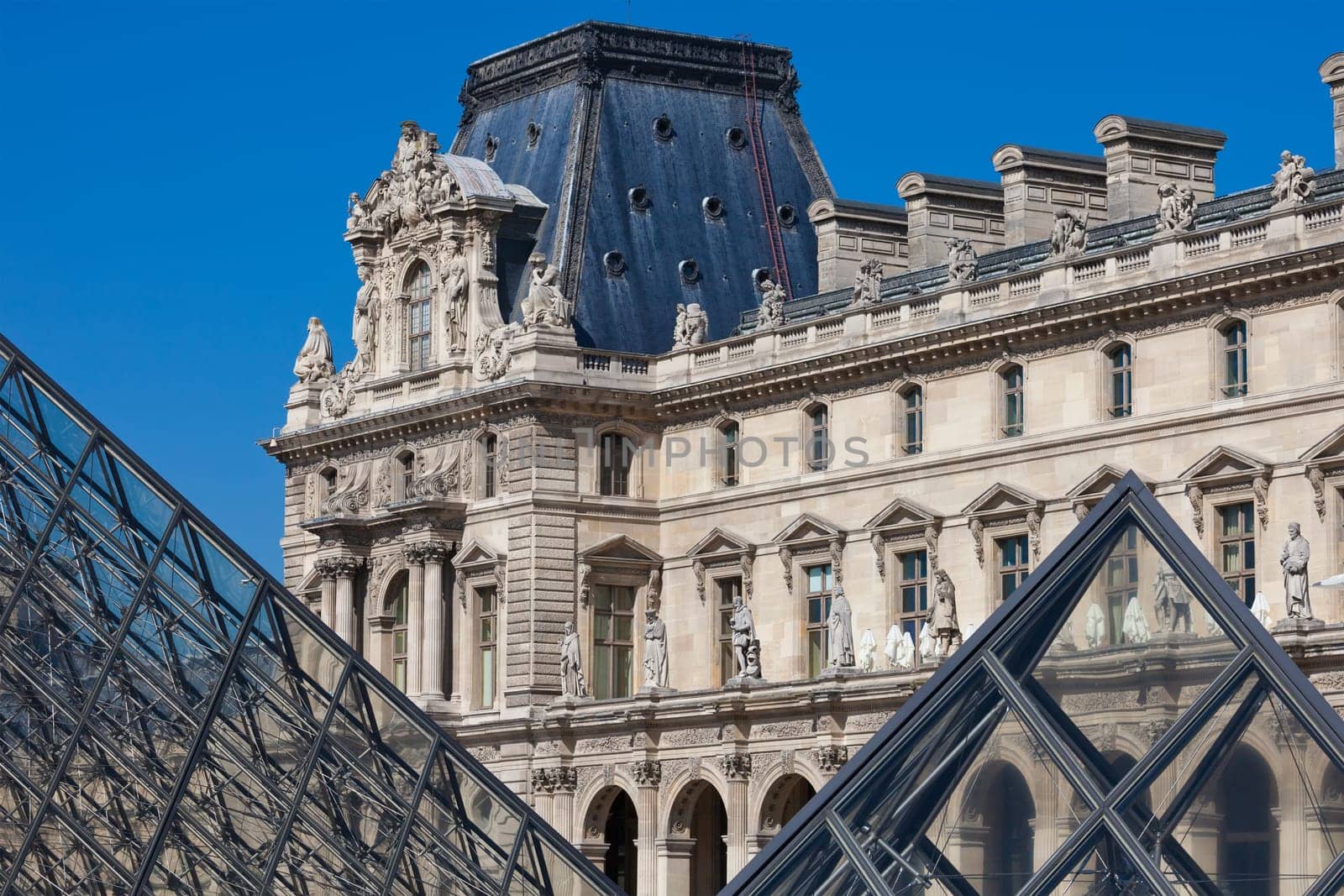 Beautiful view of Louvre museum, Paris, France.