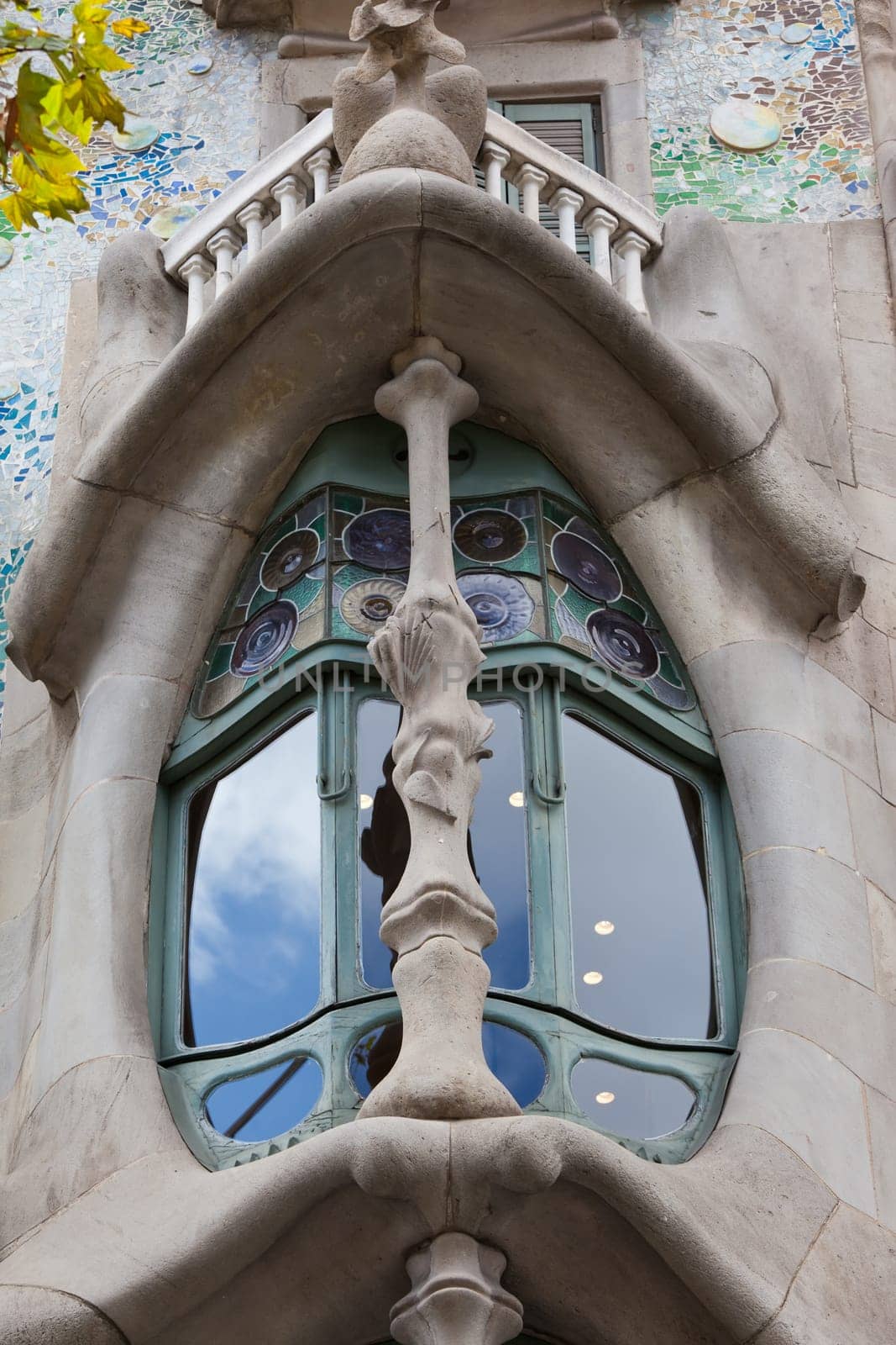 Facade of famous house Casa Batllo  by Antoni Gaudi, Barcelona, Spain