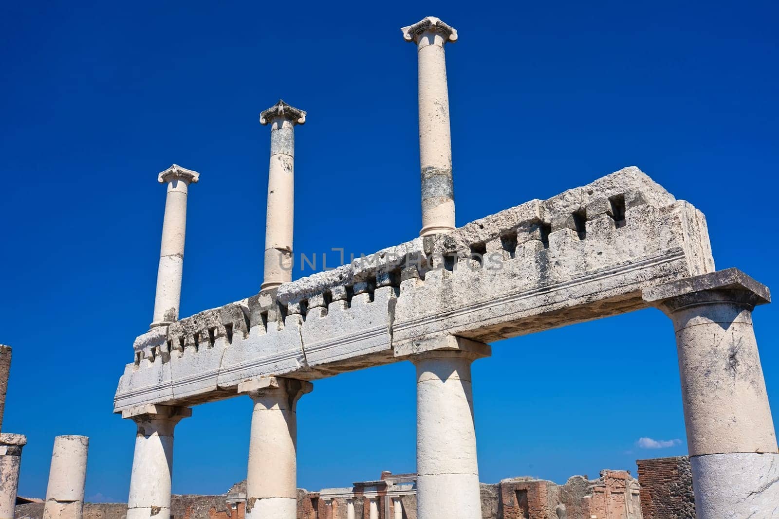 Famous ruins of ancient town Pompeii in Italy