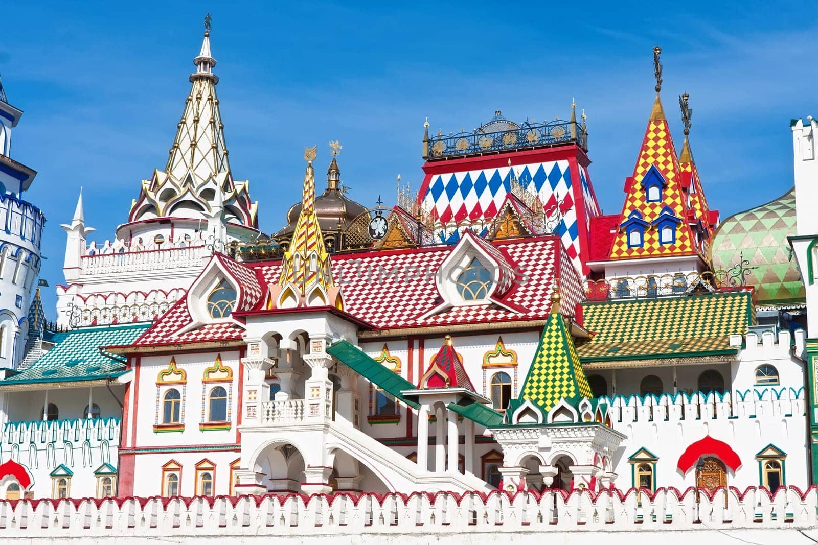 Beautiful view of kremlin in Izmailovo, Moscow, Russia