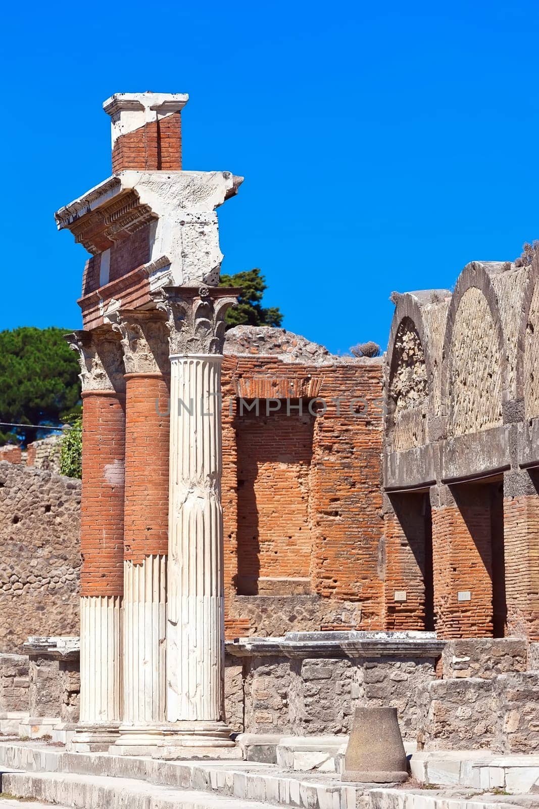 Famous ruins of ancient town Pompeii in Italy