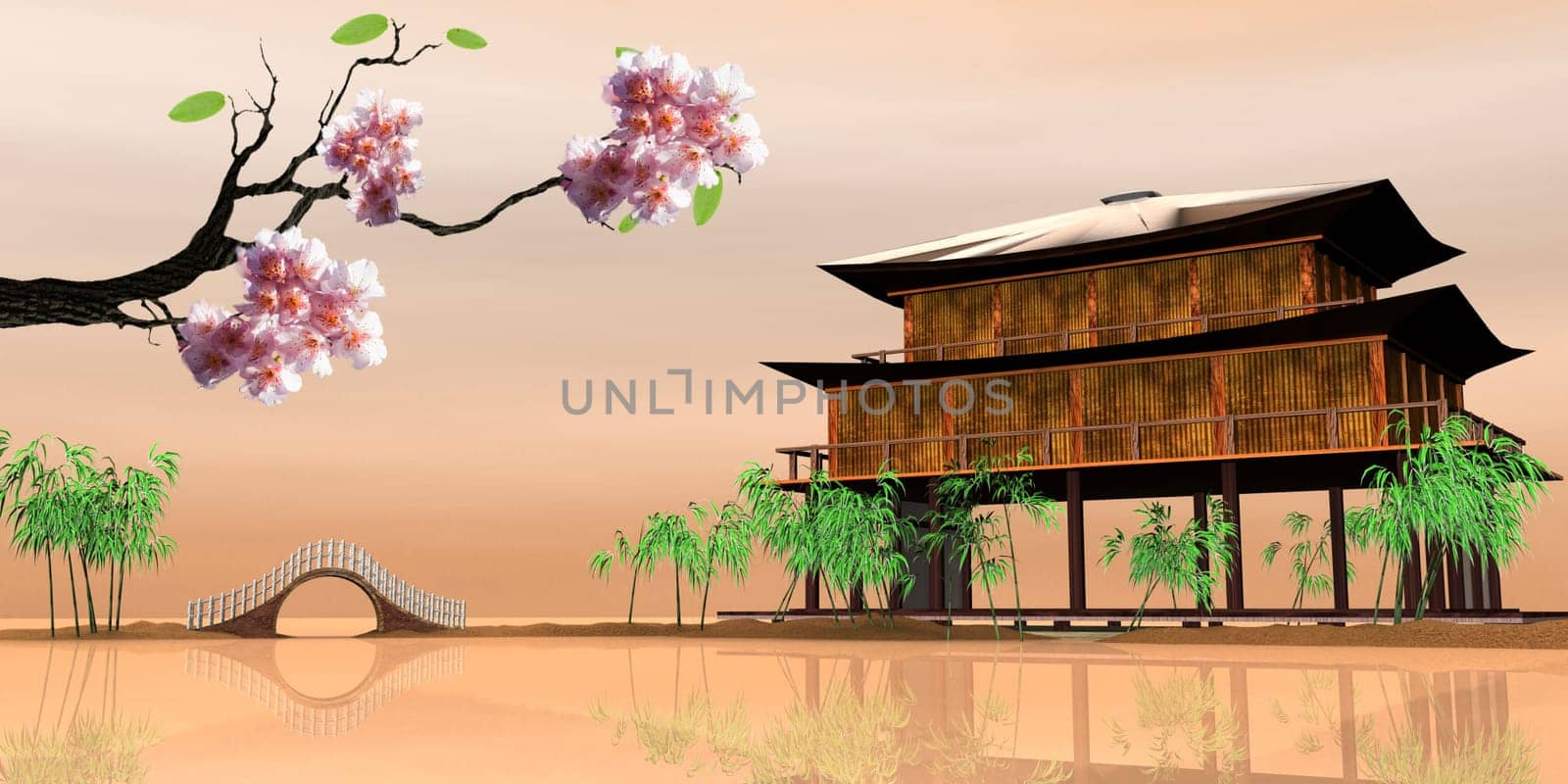 sakura with nice wood house for adv or others purpose use