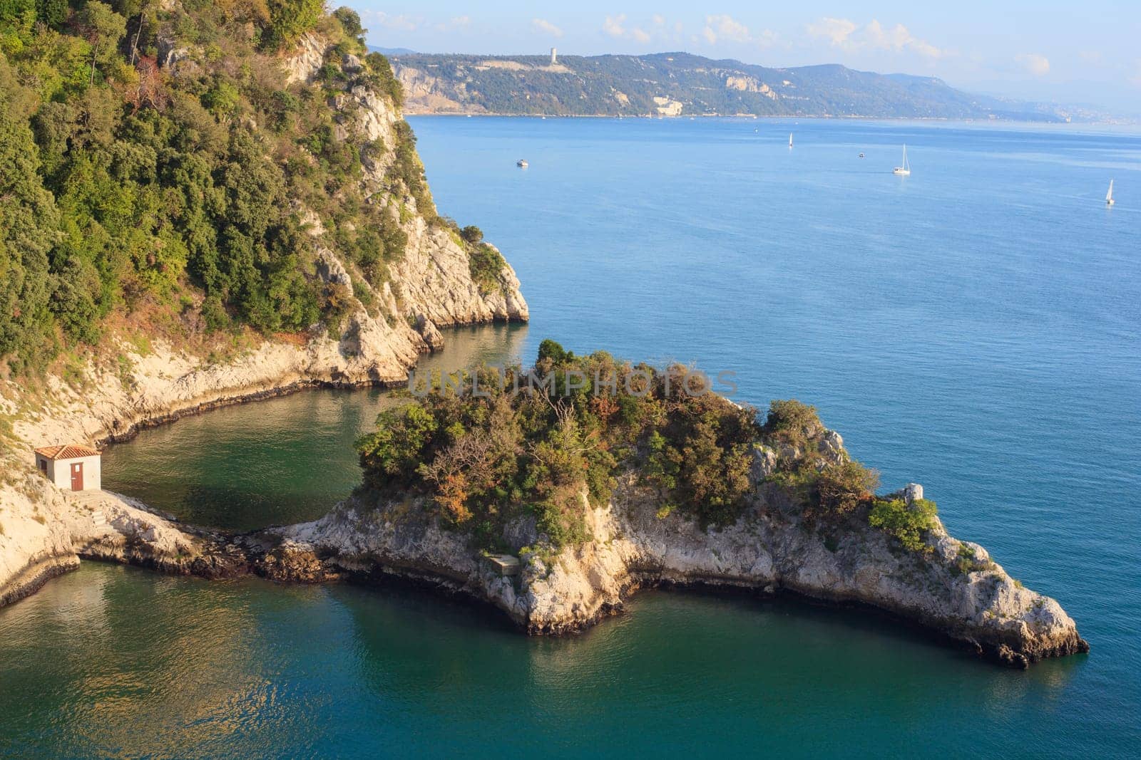 View of the Coast under Duino castle, Italy