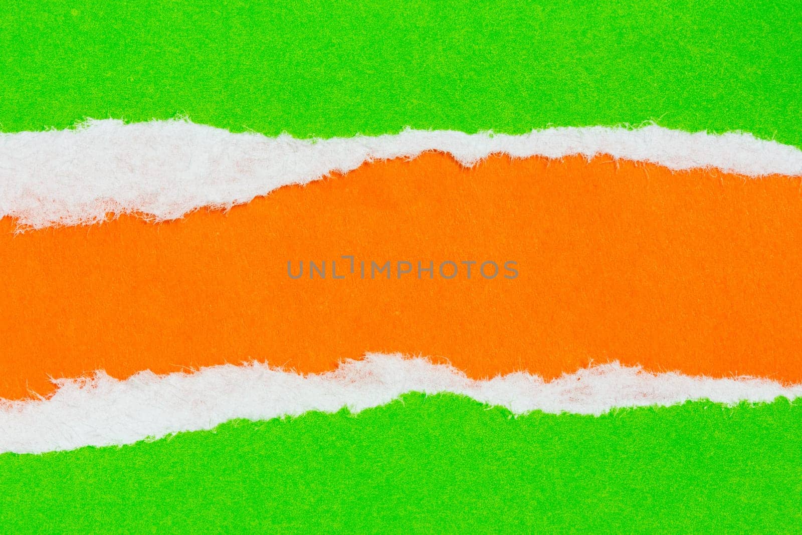 Torn paper green and orange colors for the background