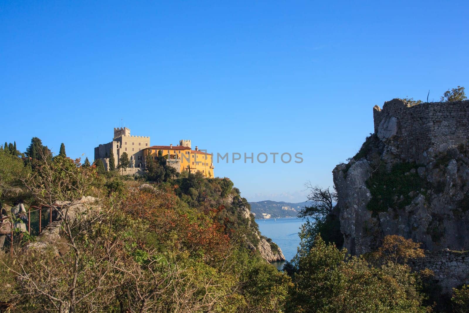 View of the Duino castle in Italy