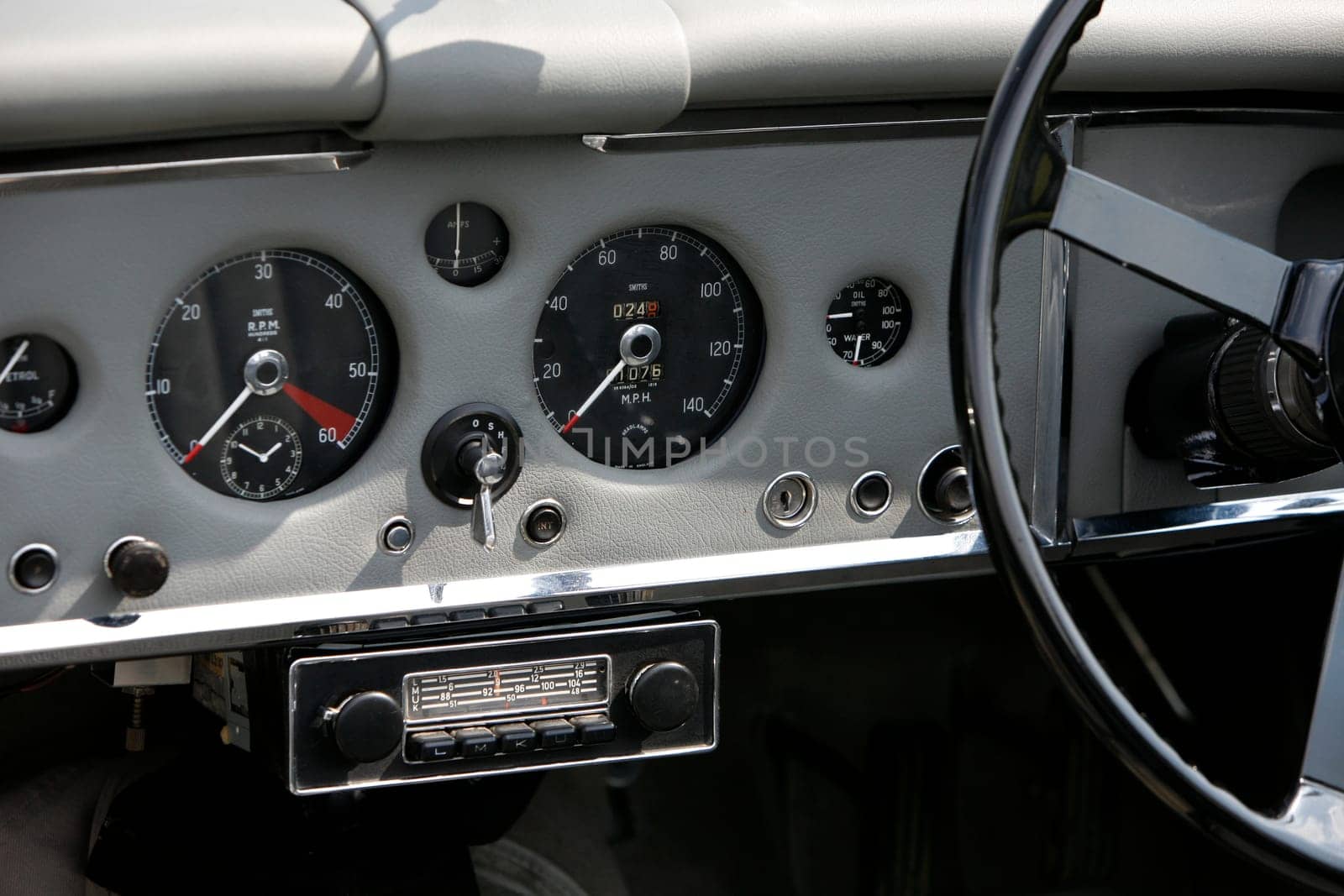 Cockpit of an old automobile