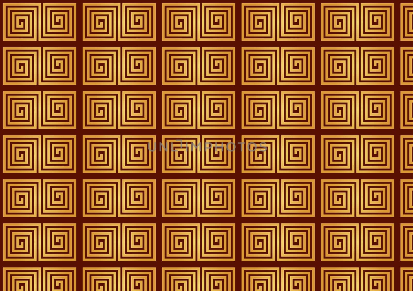 Yellow Chinese new year pattern on dark red background. Retro asia pattern