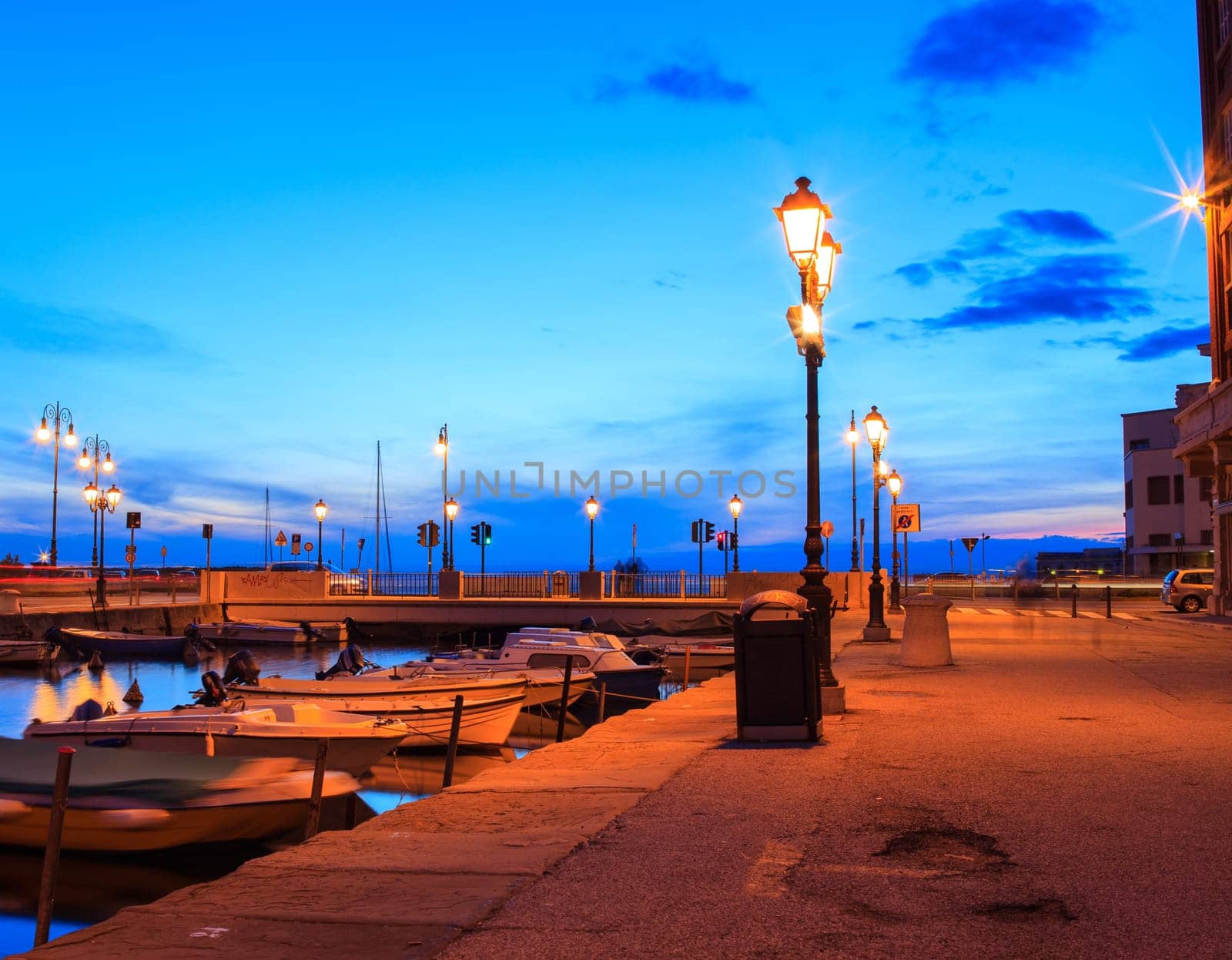 View of canal grande in Trieste, Italy