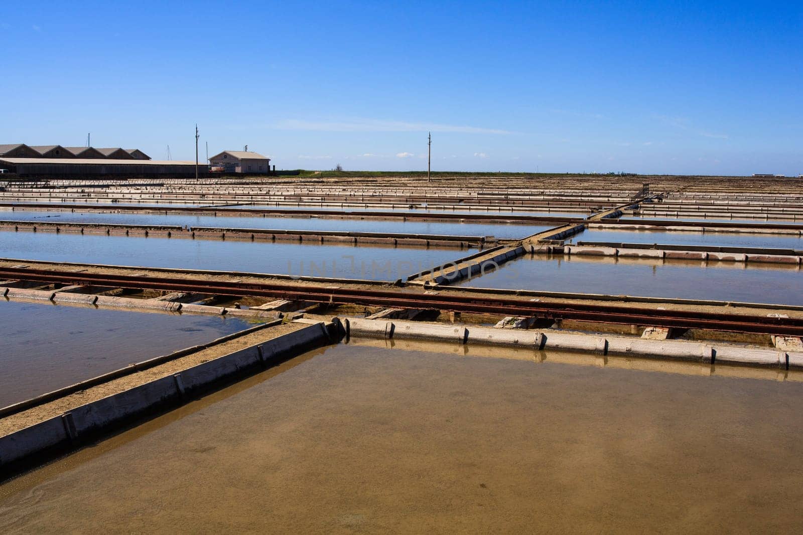 View of Salt evaporation ponds in Secovlje, Slovenia