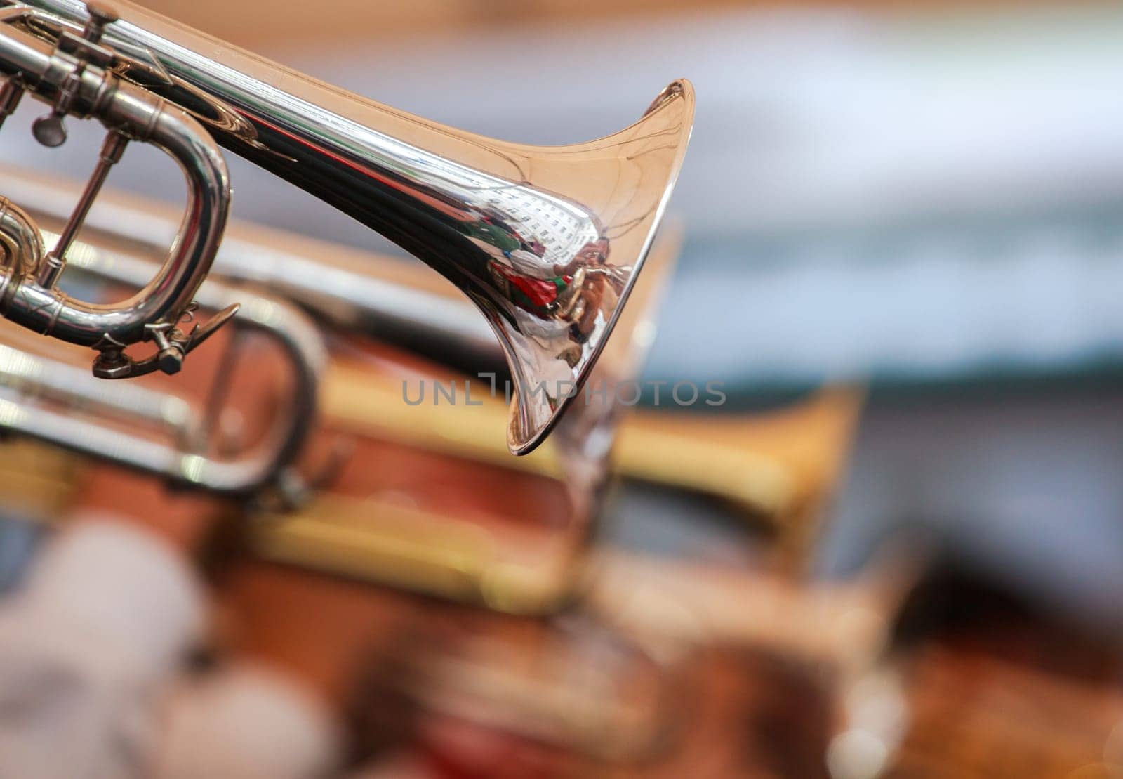 View of trumpets concert