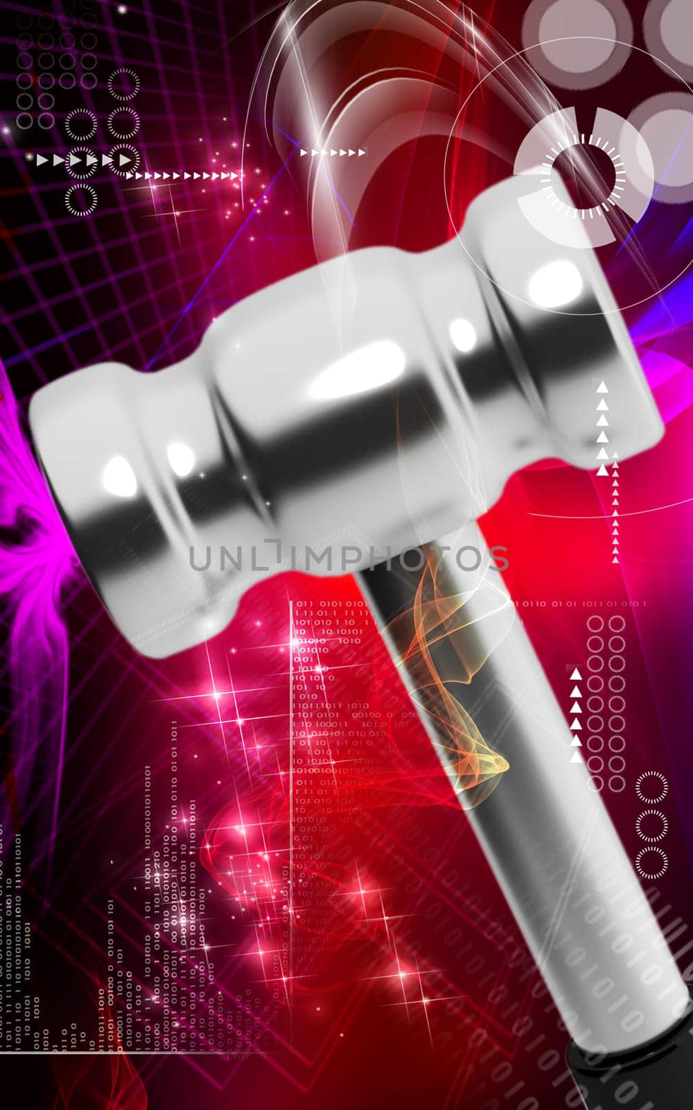 Digital illustration Medical Hammer in colour background