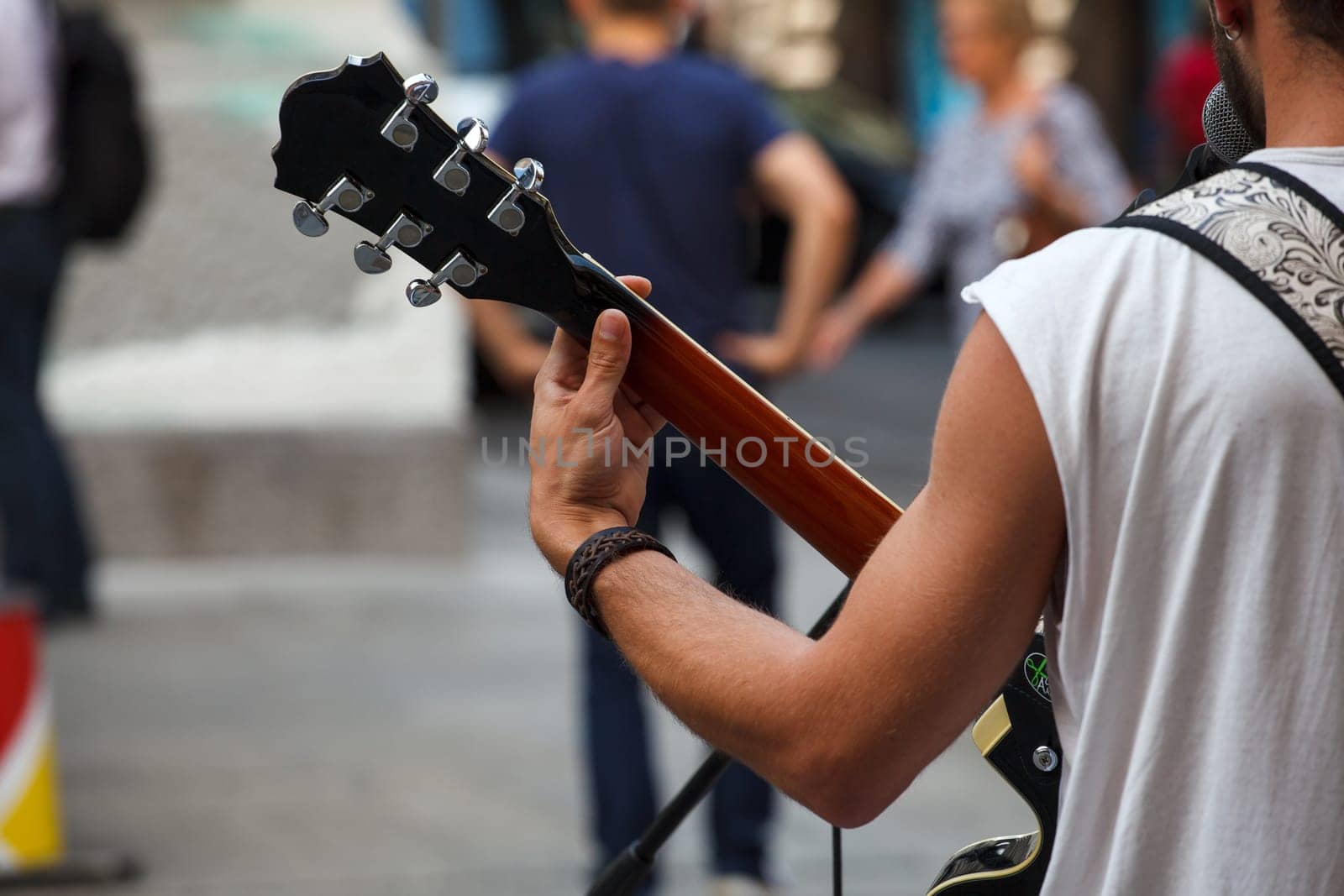 Guitar player during the street concert