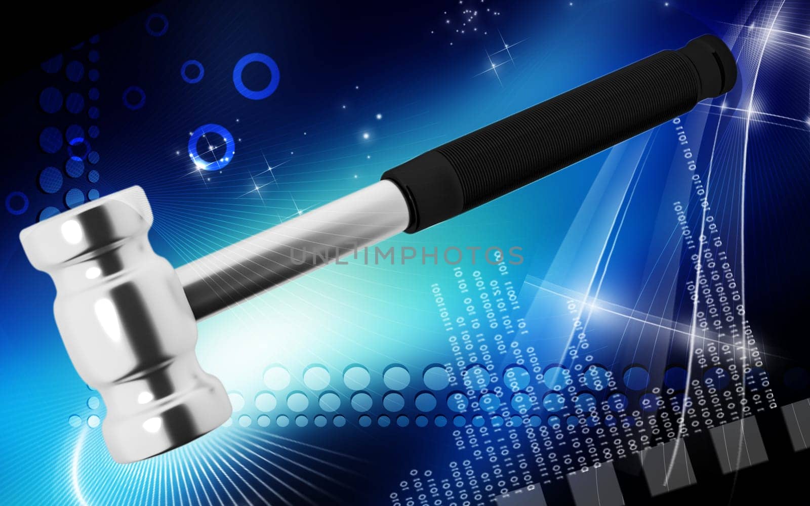 Digital illustration Medical Hammer in colour background