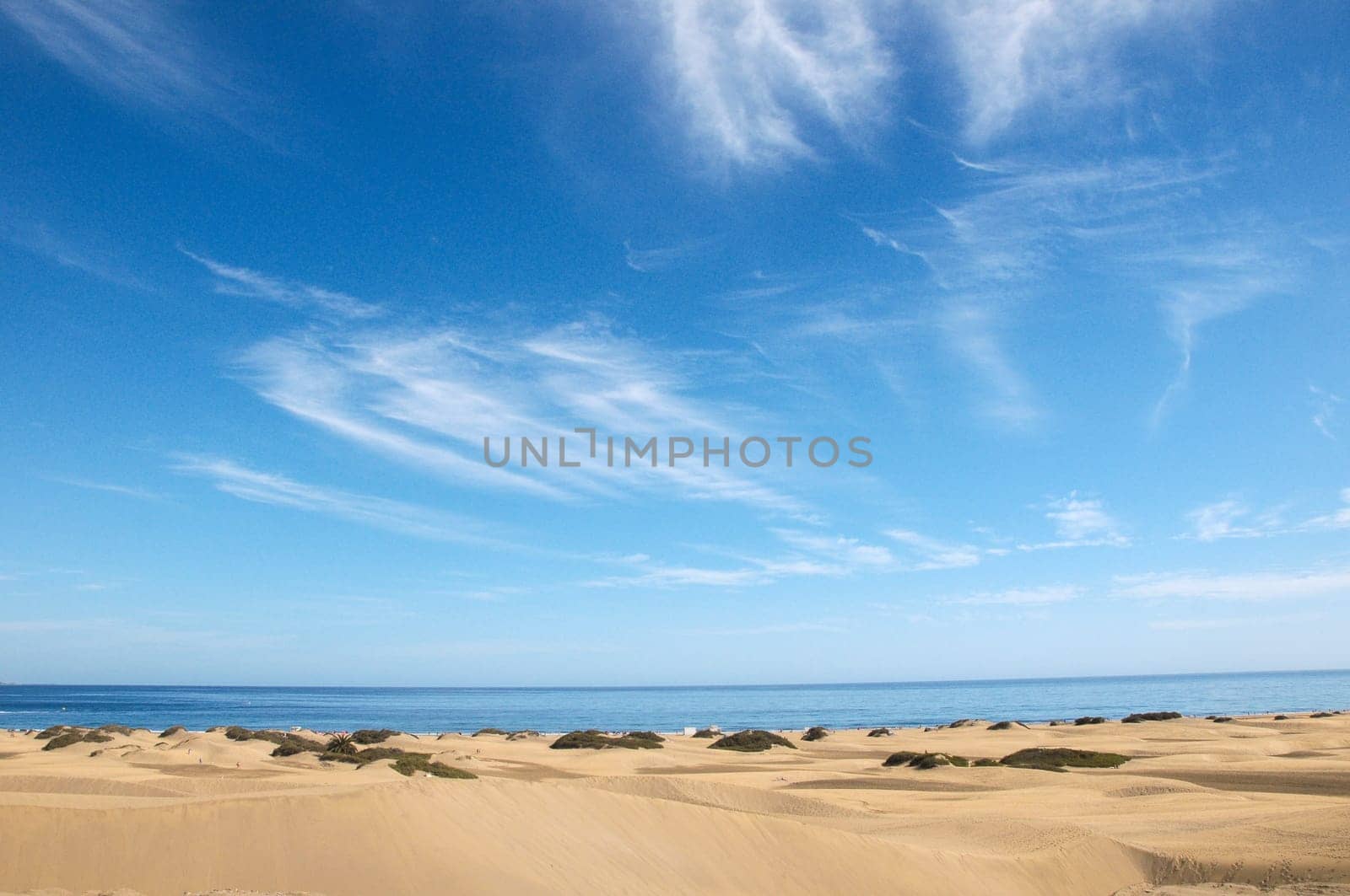 African European Sand Dune Desert Landscape in Gran Canaria Island Spain