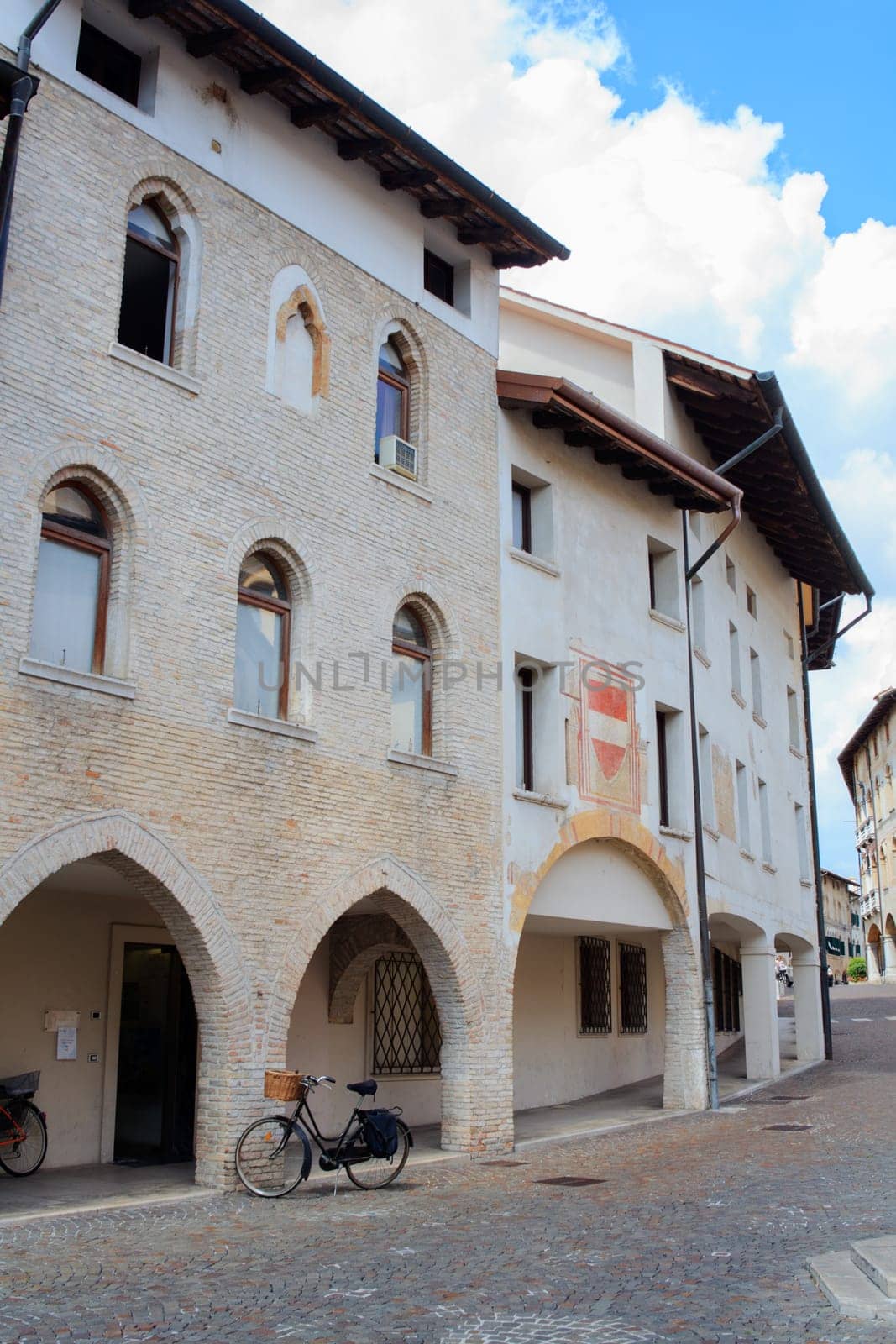 View of ancient building in Pordenone, Italy
