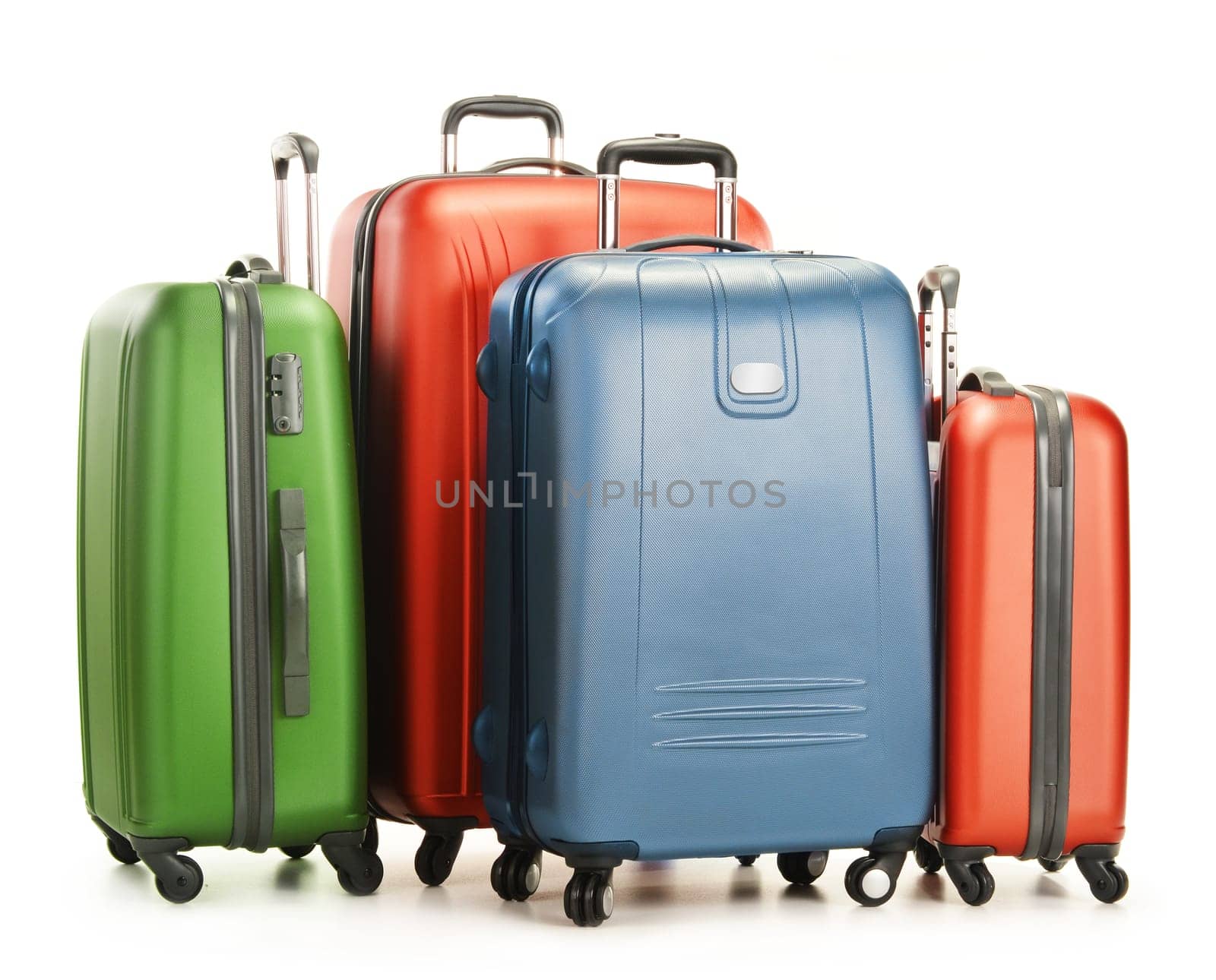 Luggage consisting of large suitcases isolated on white