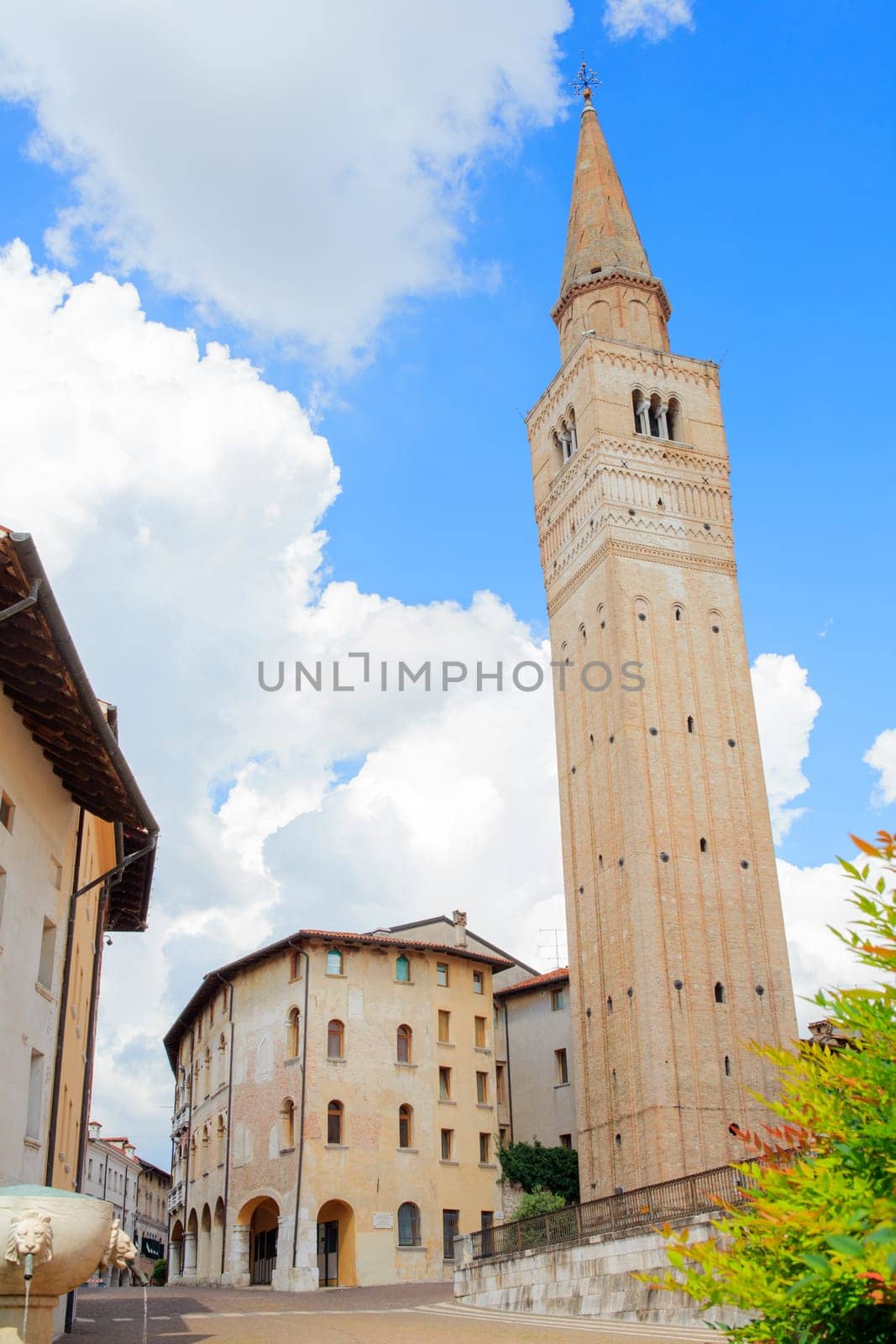 View of ancient building in Pordenone, Italy