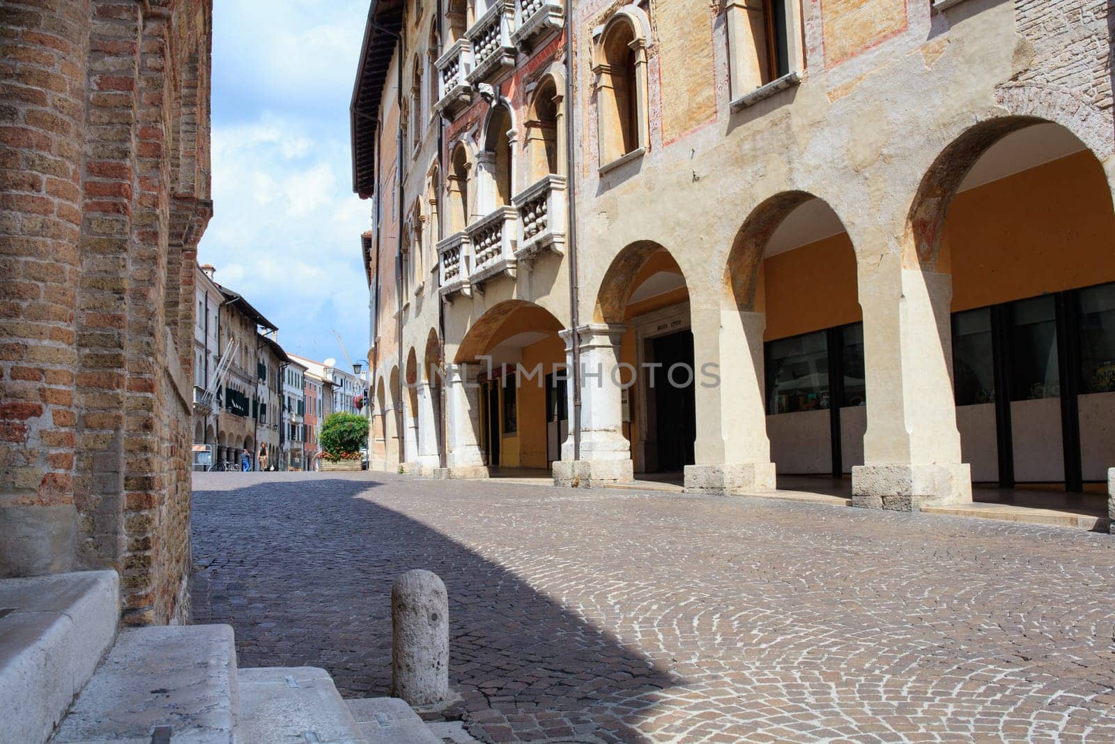 View of ancient building in Pordenone, Italy