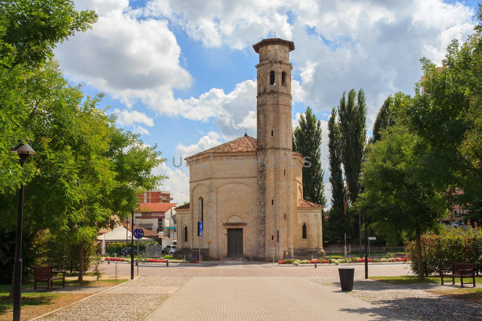 View of ancient building in Pordenone, Italy
