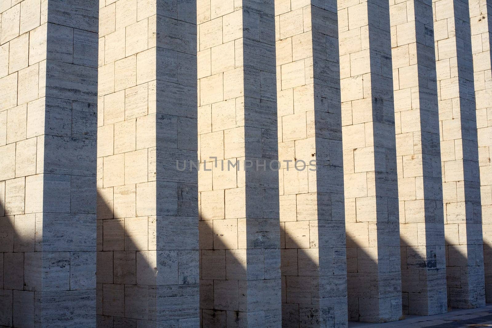 View of a row of marble pillars