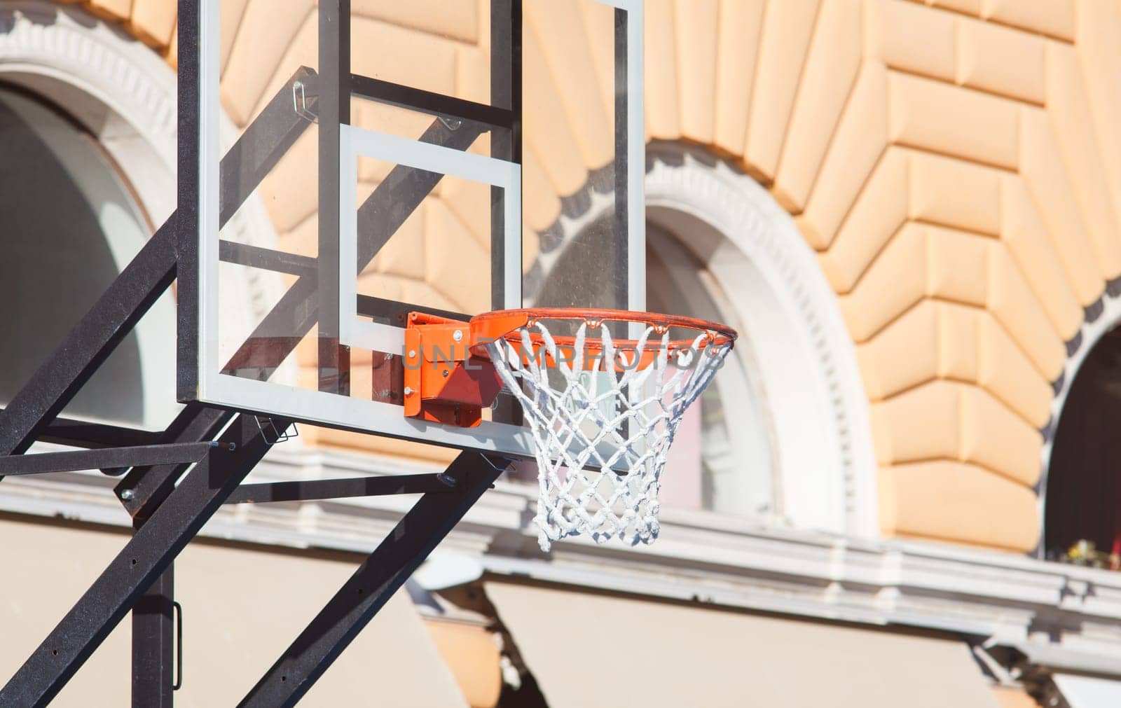View of basket hoop in Trieste, Italy