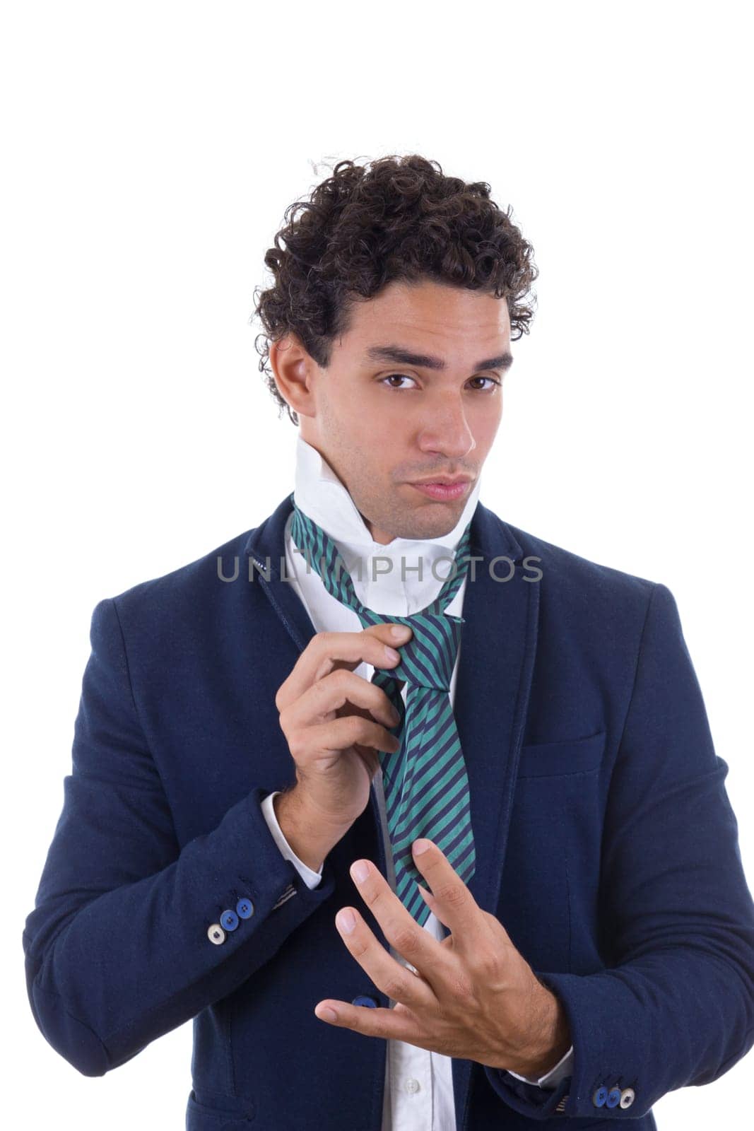 experienced man in suit tied tie