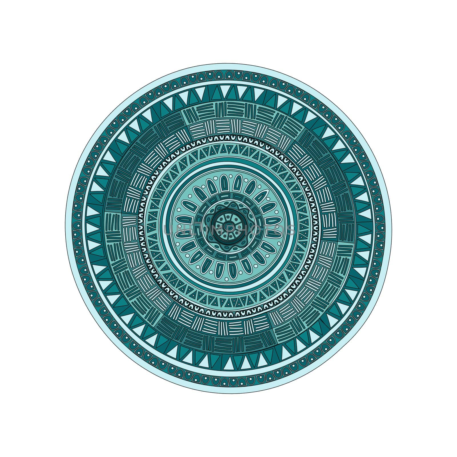 Round ornament mandala pattern over white