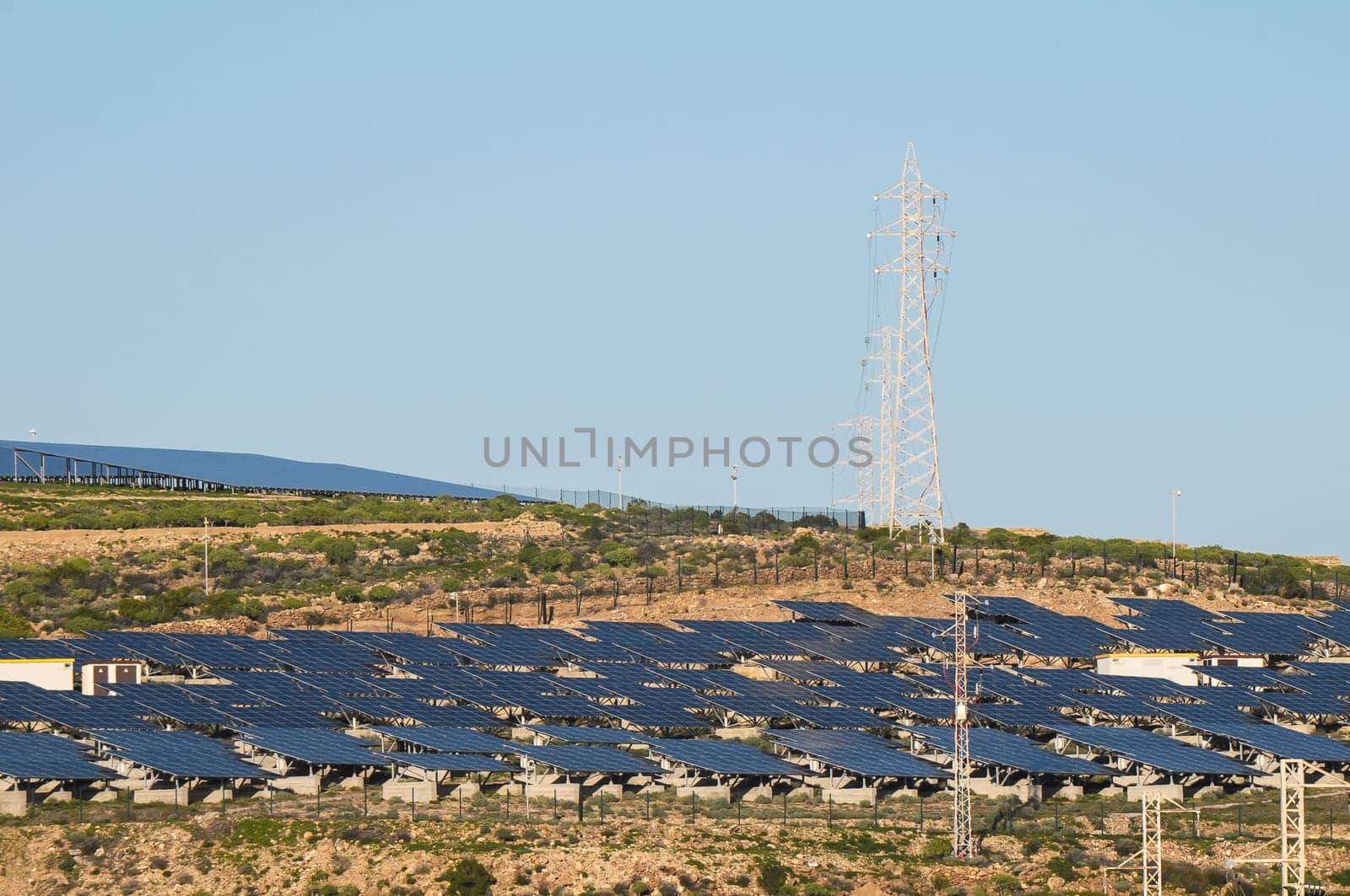 Power Plant Renewable Energy Wind Turbines and Solar Panels