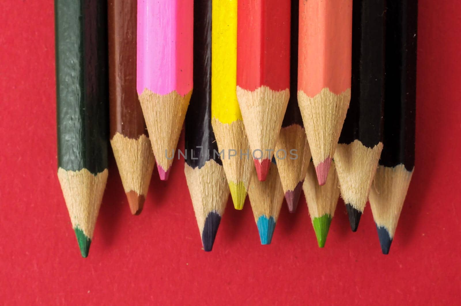 New Pencils Textured Set on a Colored Background