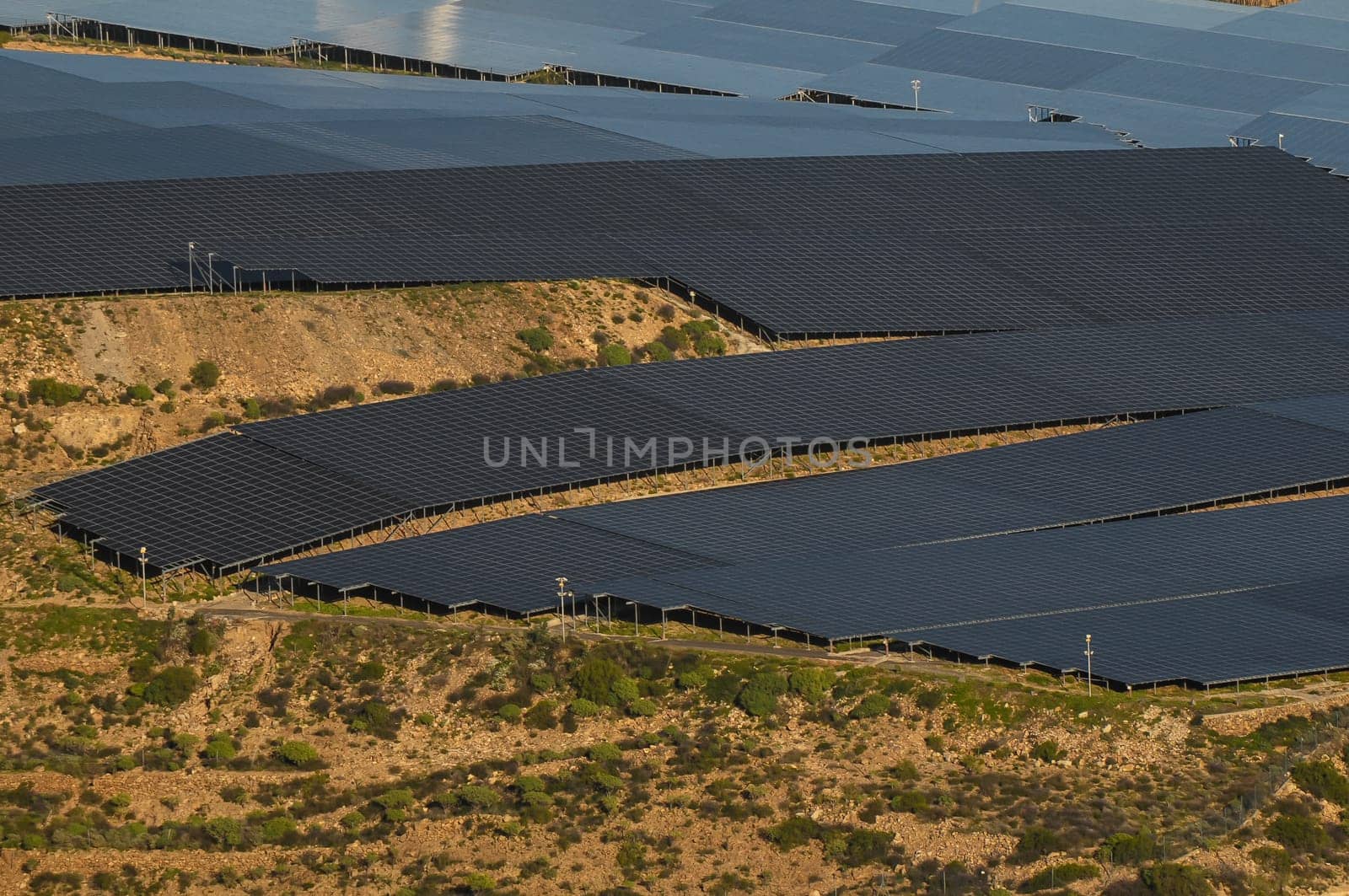 Power Plant Renewable Energy Wind Turbines and Solar Panels