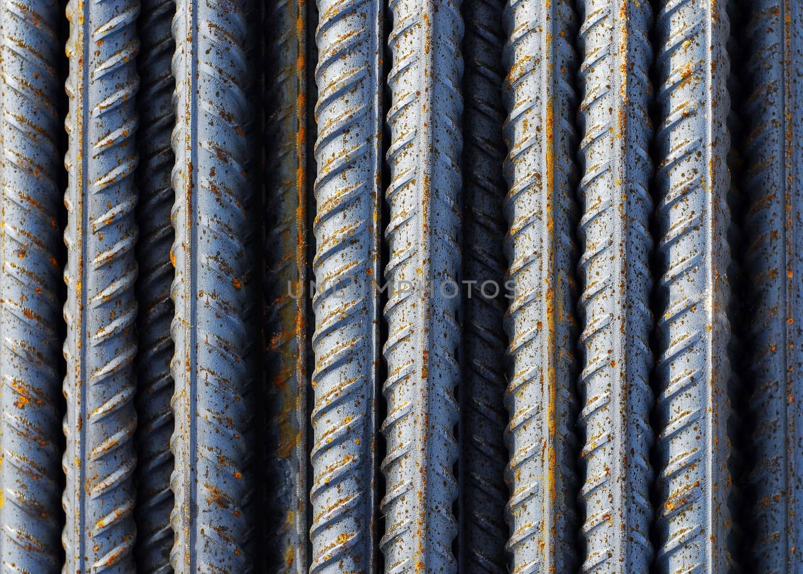Structural steel on a construction site