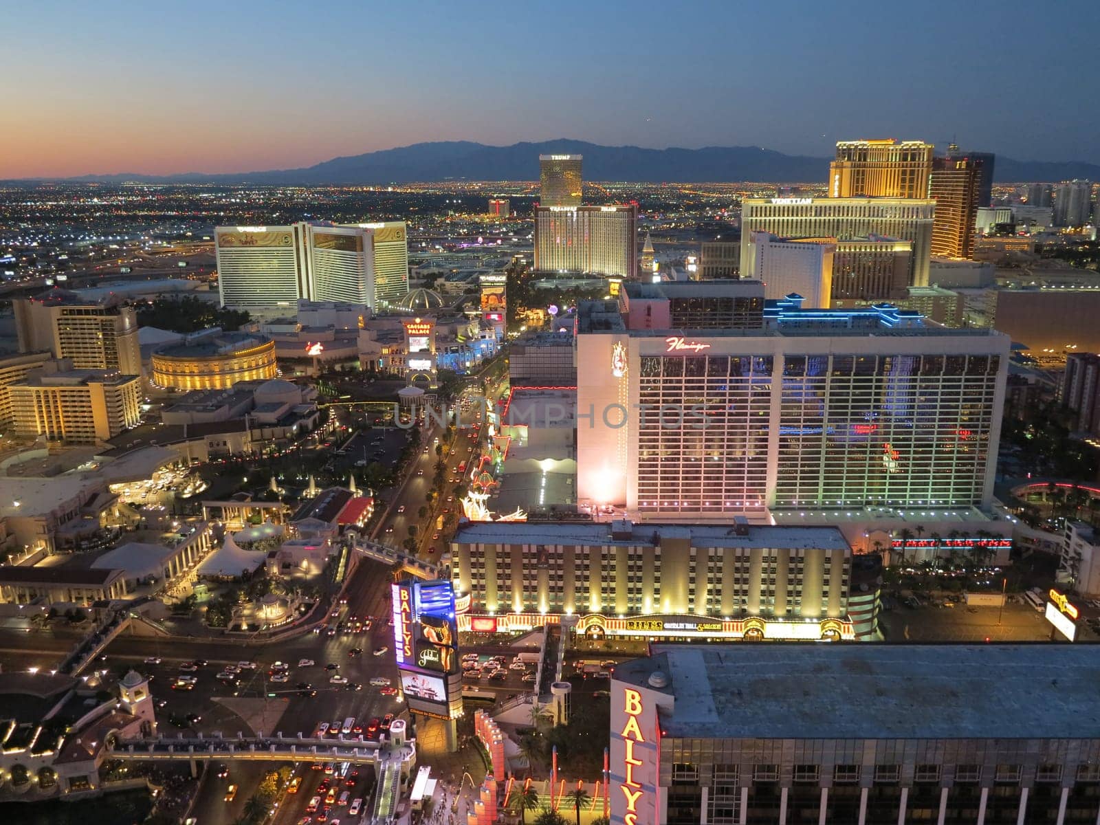 View of Las Vegas from high up in the air