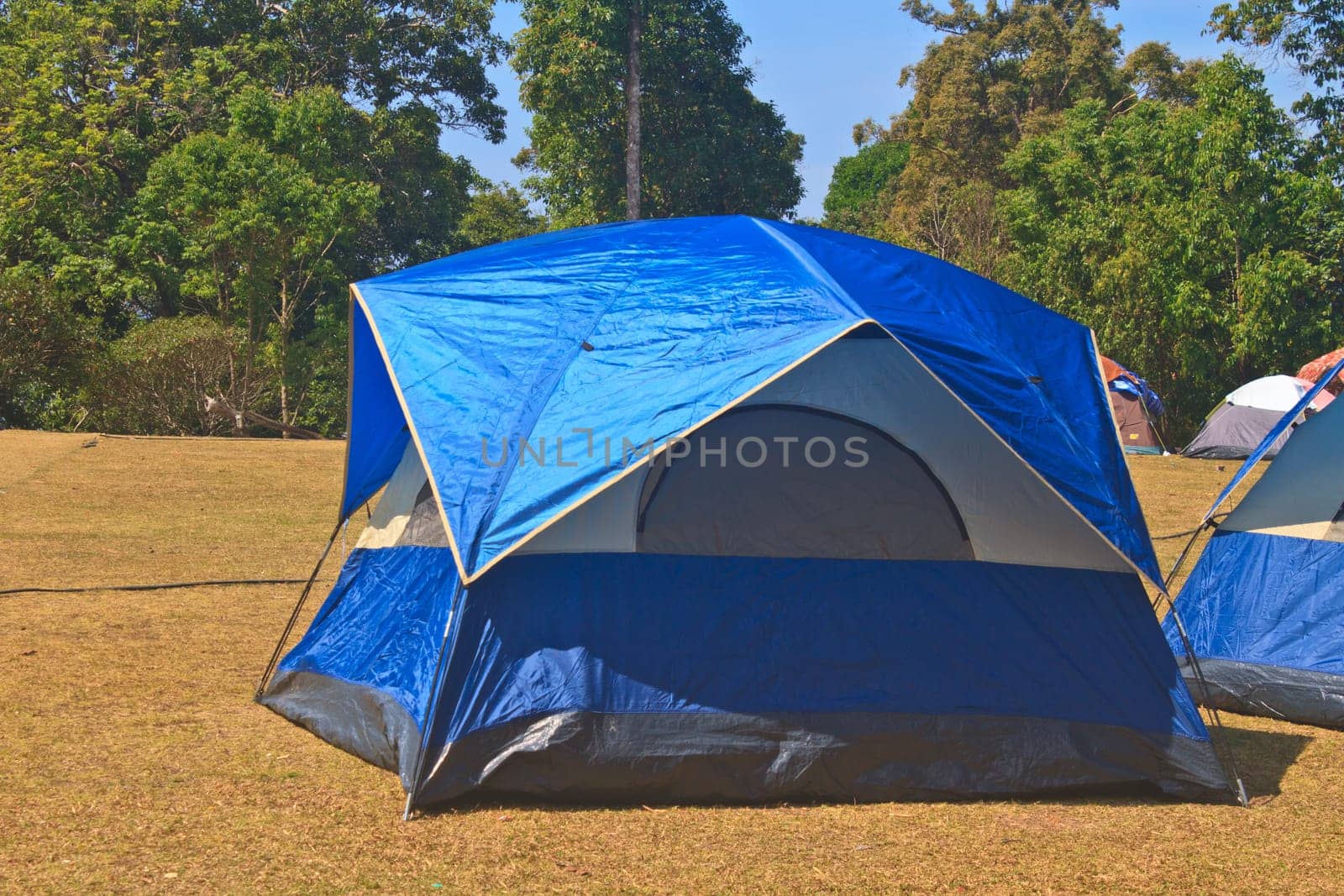 Colorful tent on the camping ground of national park
