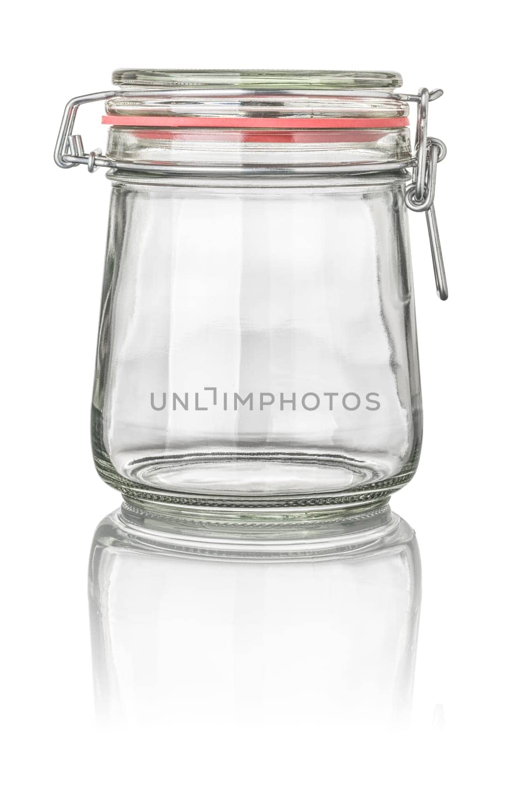 free-standing conical preserving jar with wire bracket closure