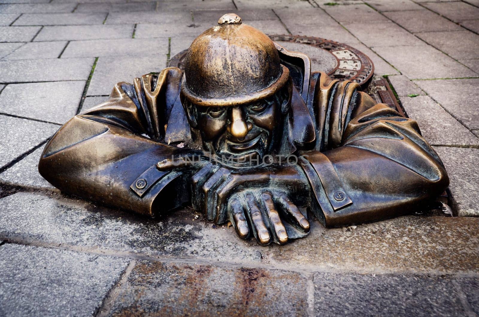 Man at work, statue in Bratislava, Slovakia