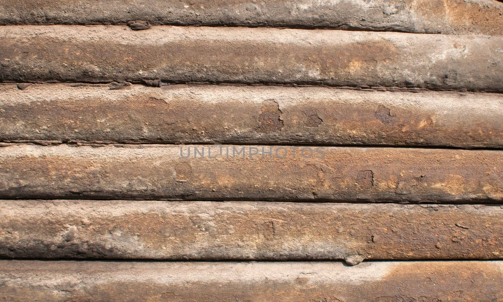 Old weathered grunge railway leaf springs closeup as background