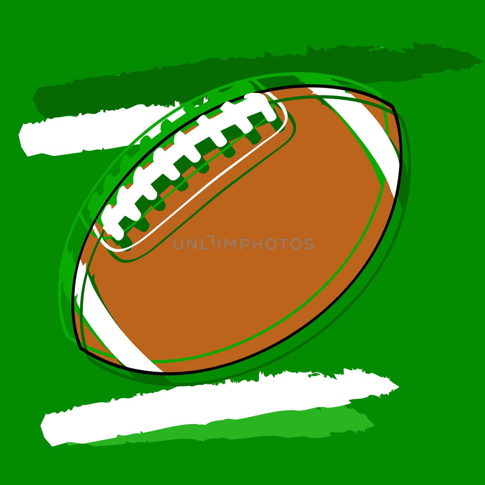 Concept illustration showing a stylized American football
