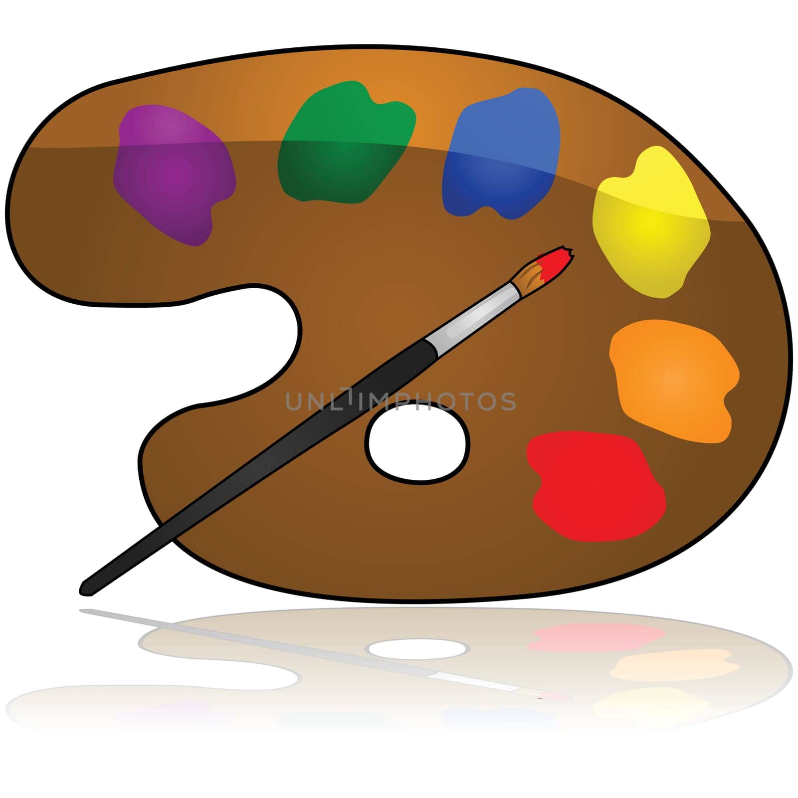 Glossy illustration of a painter's color palette