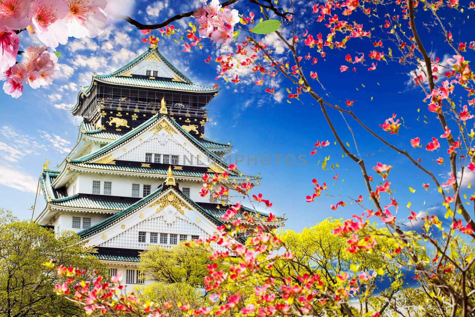 Osaka Castle in Osaka, Japan for adv or others purpose use